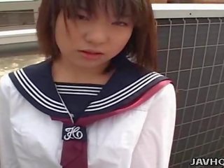 Japanese young darling sucks penis Uncensored