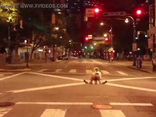 Clown gets penis sucked in middle of the street