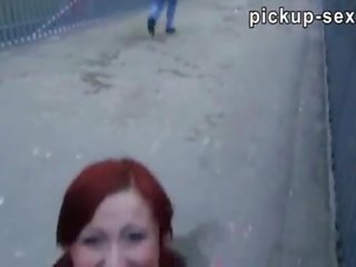 Redhead Belinda pounded and creampied in public toilet